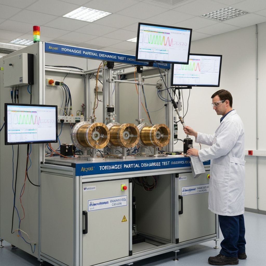 High-voltage partial discharge testing in the quality lab